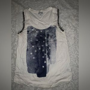 Express Shine Star Blue And White Tank Top, Womens XS Stars 🥰